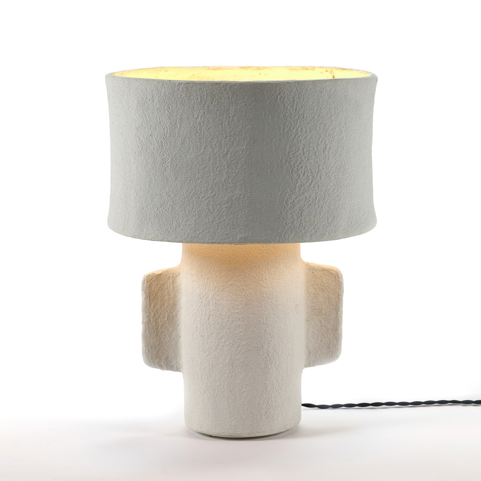 01 S WHITE EARTH bordlampe, hvid, papmaché, højde 47 cm, E27 – Serax