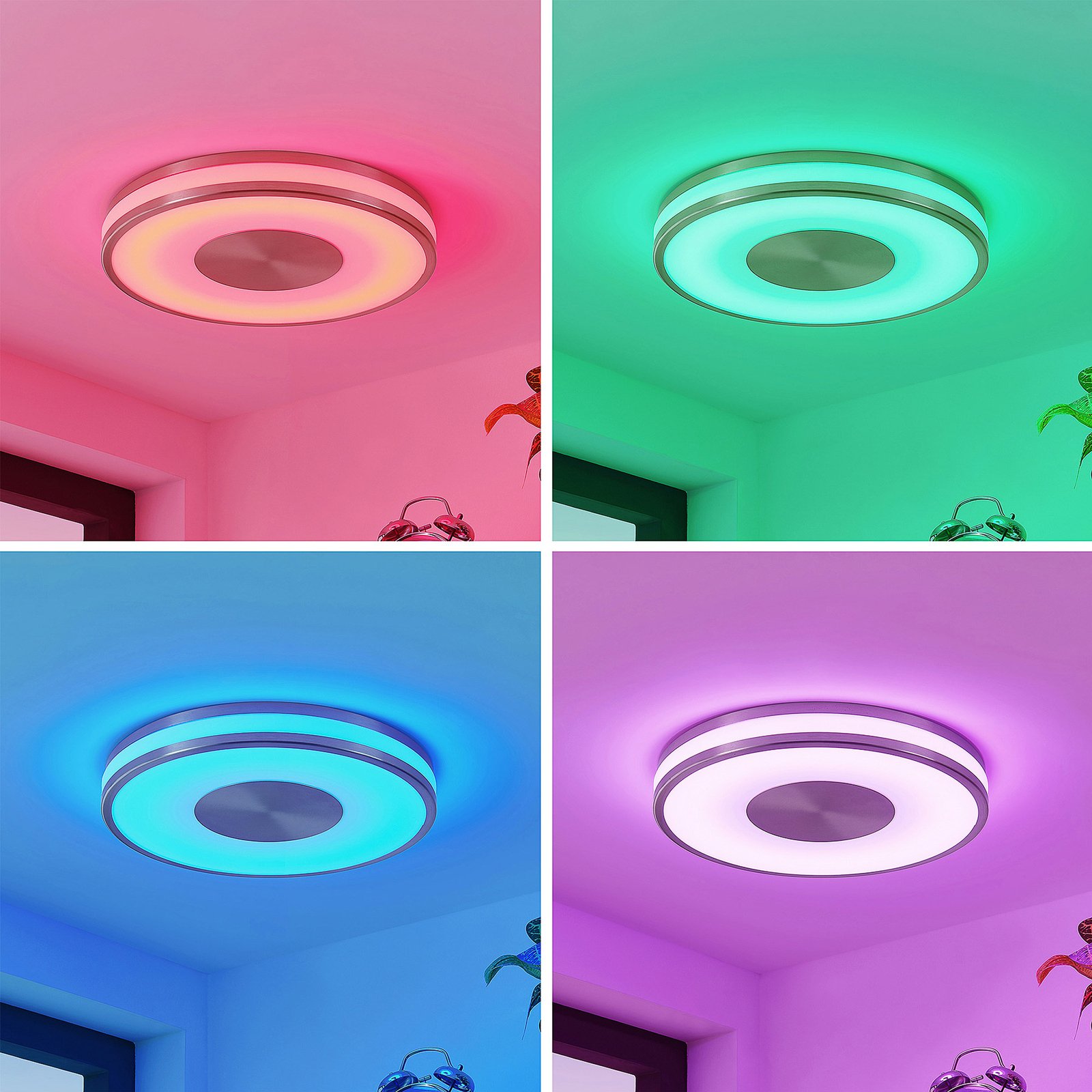 Lindby Fjella LED-taklampe RGB-CCT-fargeveksler