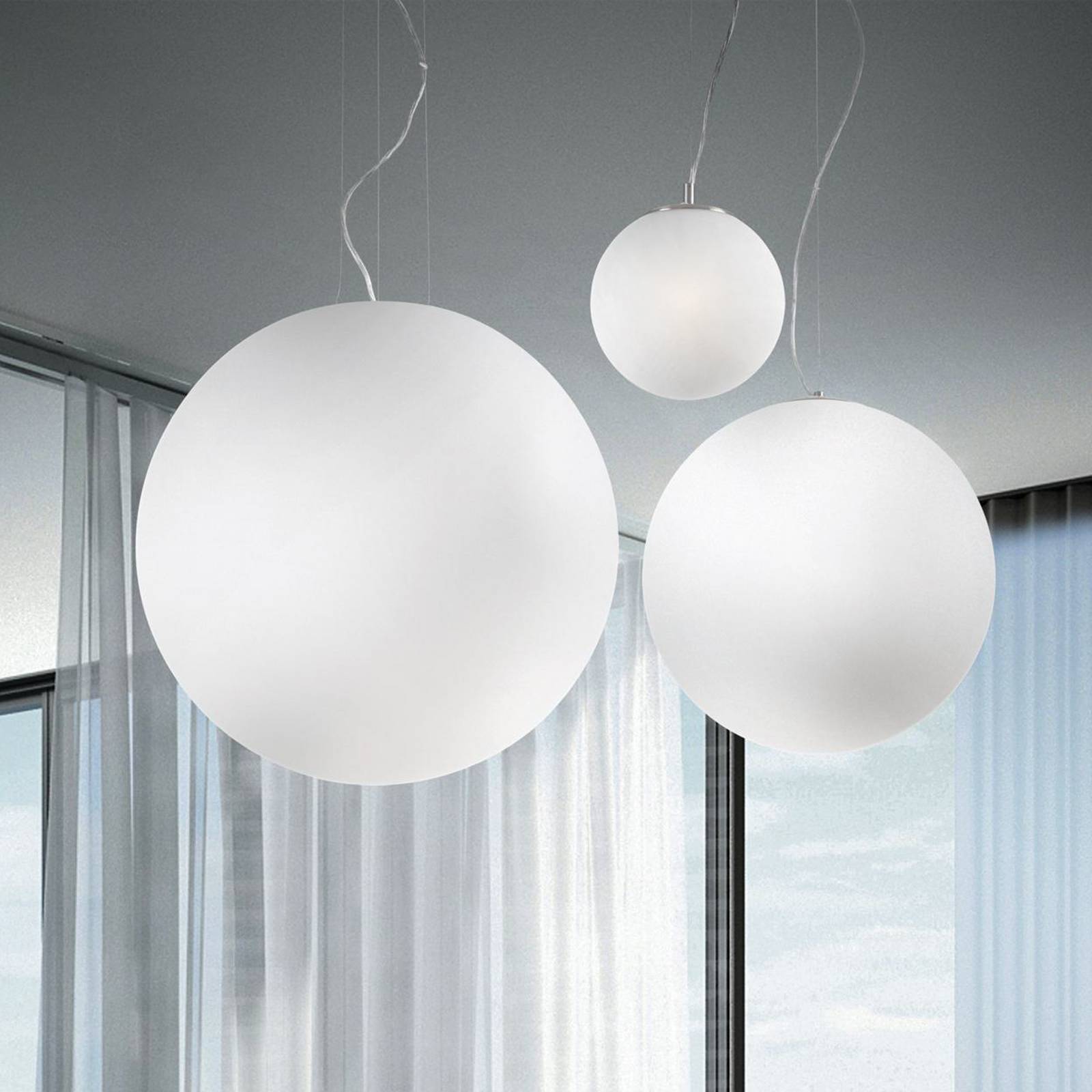 Ideal Lux Lampa wisząca Mapa, Ø 20 cm, szkło opalowe, kuliste