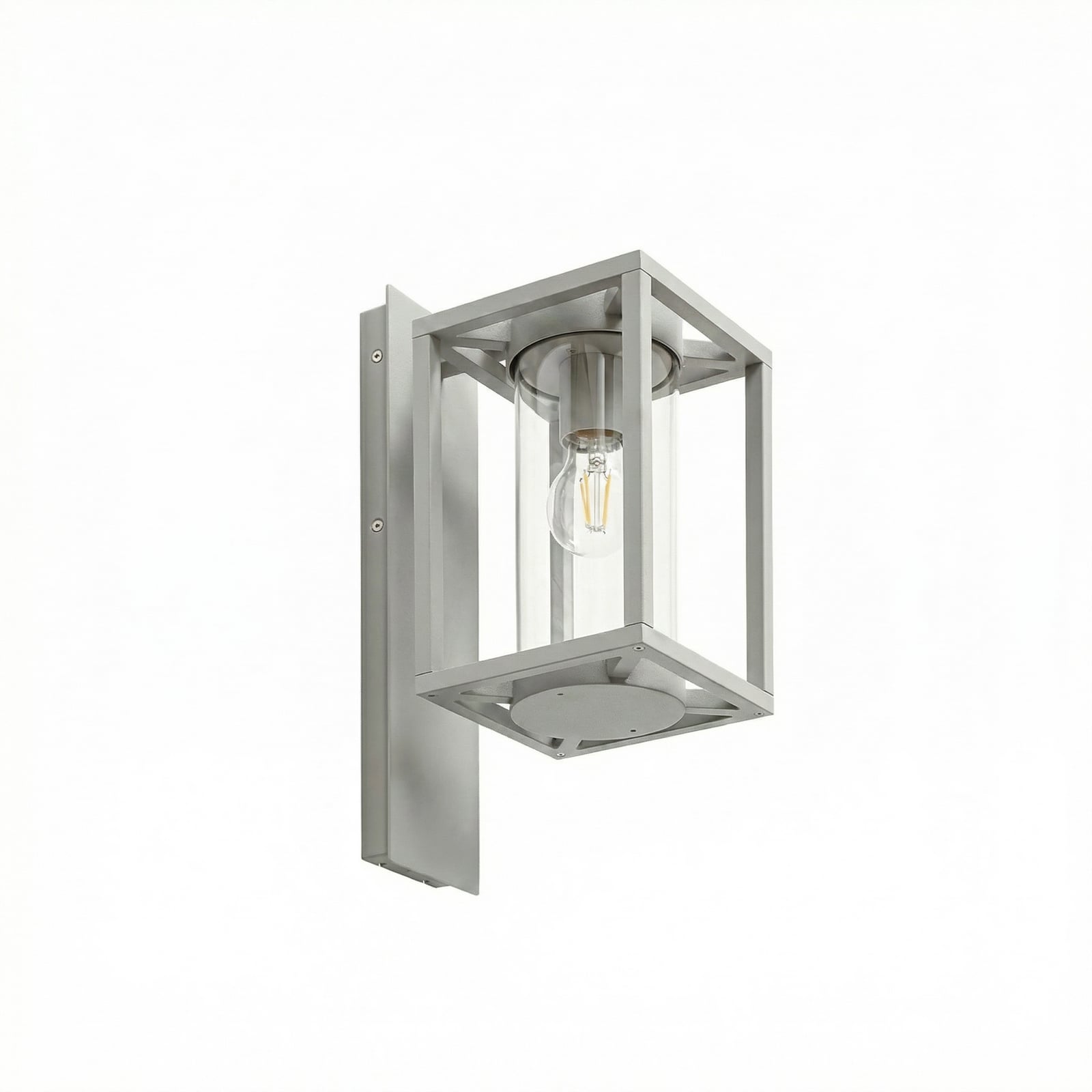 Lucande āra sienas lampa Ferda, apgaismojuma avots apakšā, pelēka, IP44