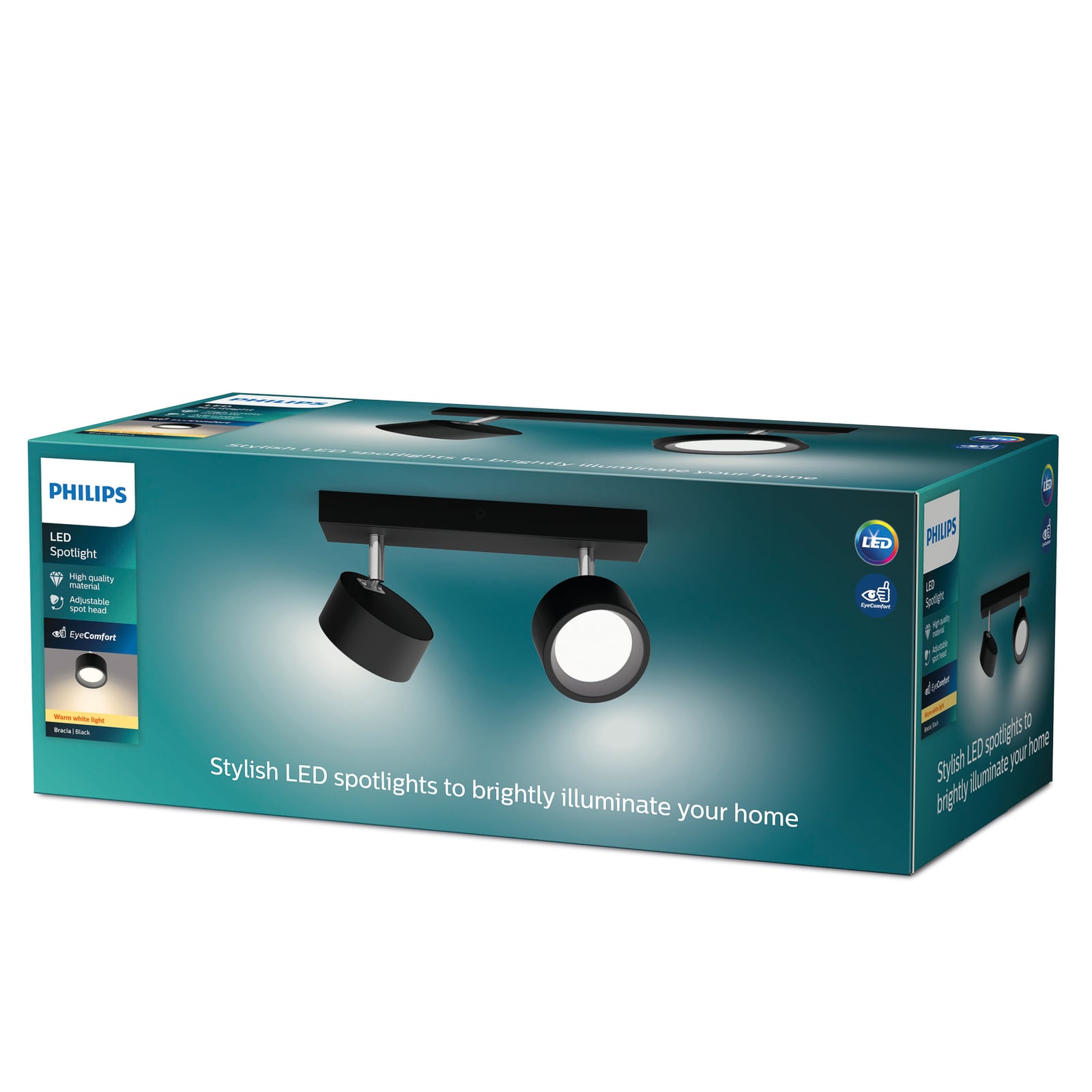 Bracia LED-Deckenspot 2-flammig, schwarz - Philips Bracia LED-Deckenspot 2-flammig, schwarz - Philips