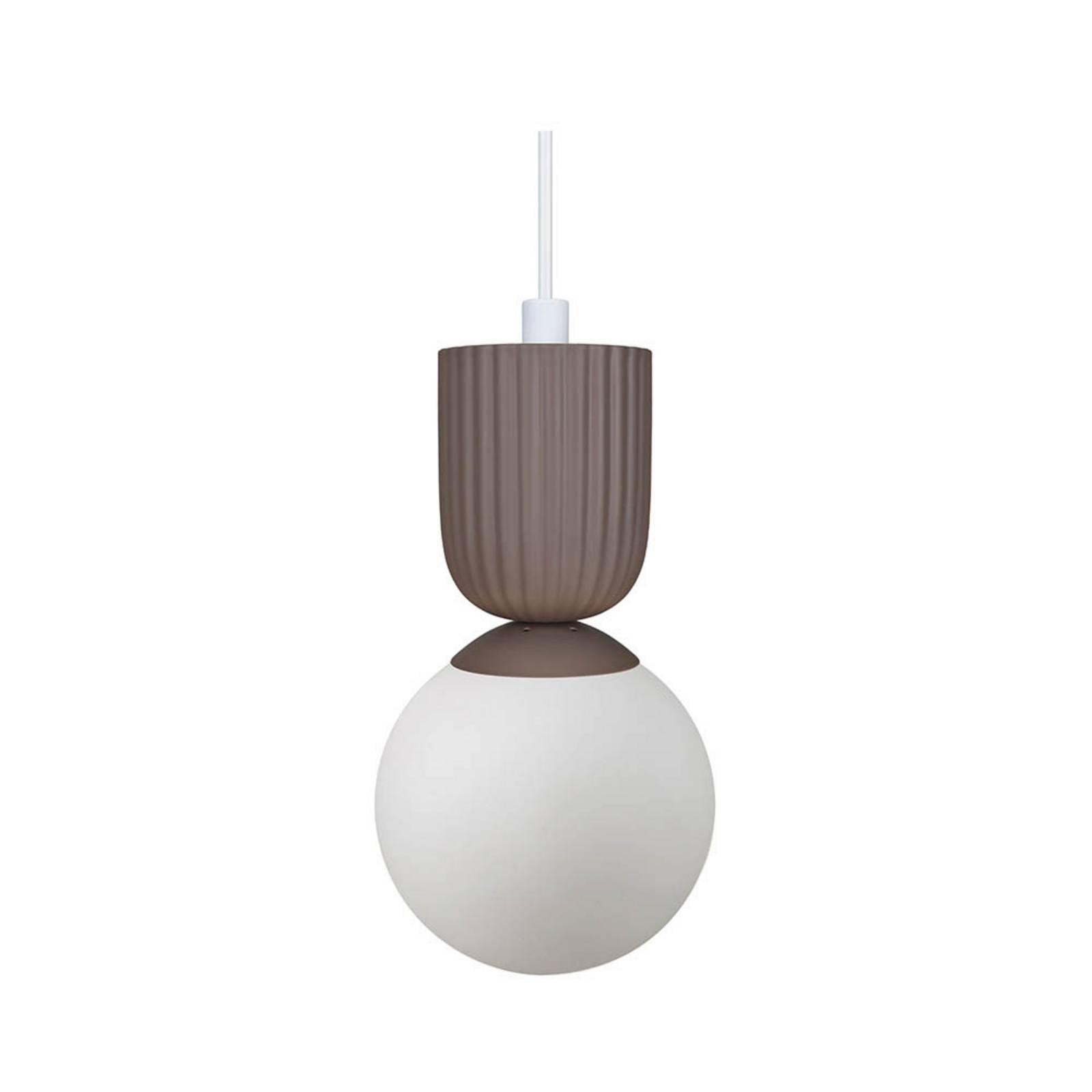 Hängeleuchte Sadie, hellbraun, Ø 15 cm, Glas/Keramik