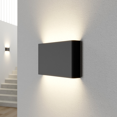 Wandleuchte Haga aus Metall, up & down, graphit