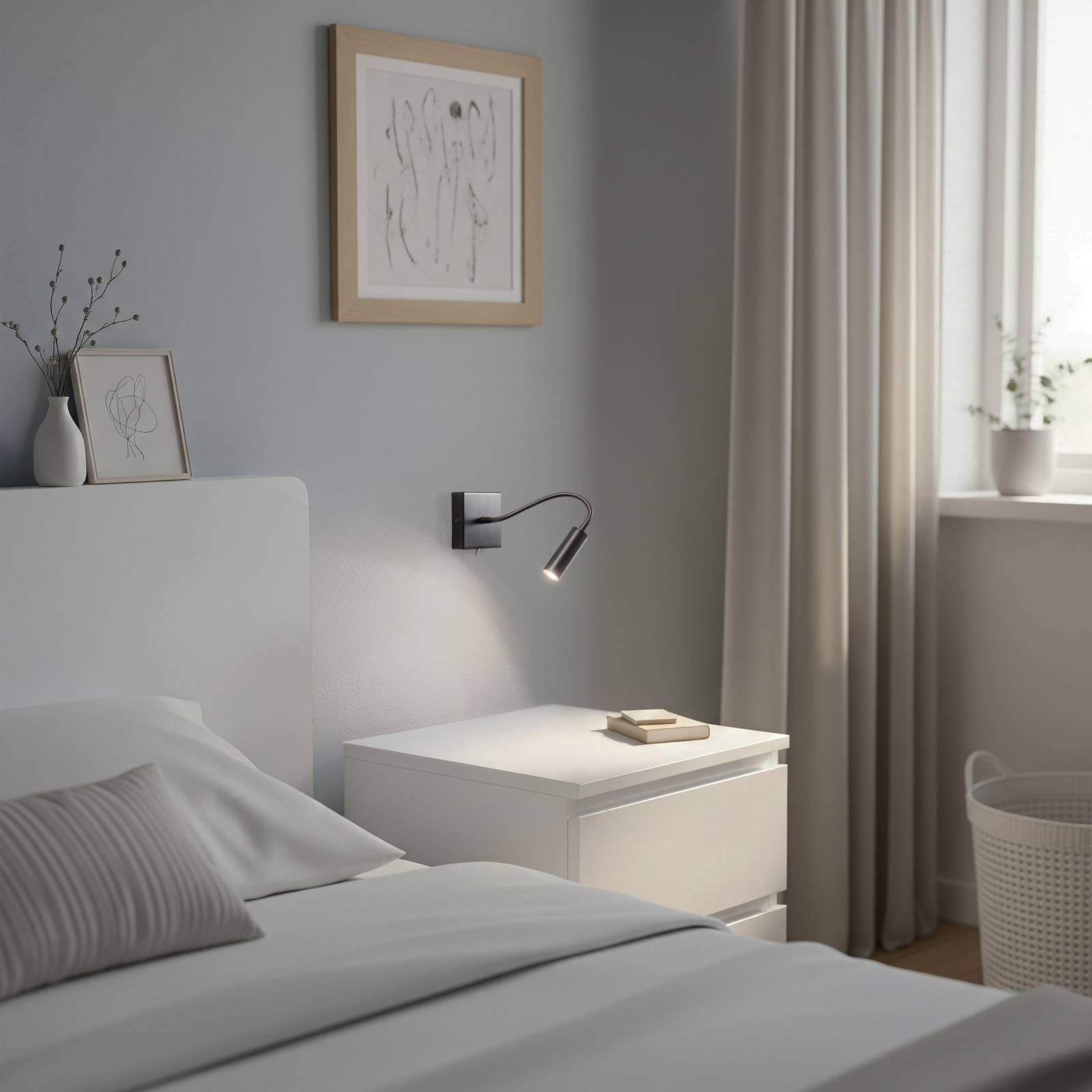 Wandlampe Ojos, anthrazit, Leselampe, verstellbar, 33 cm, G9 günstig online kaufen