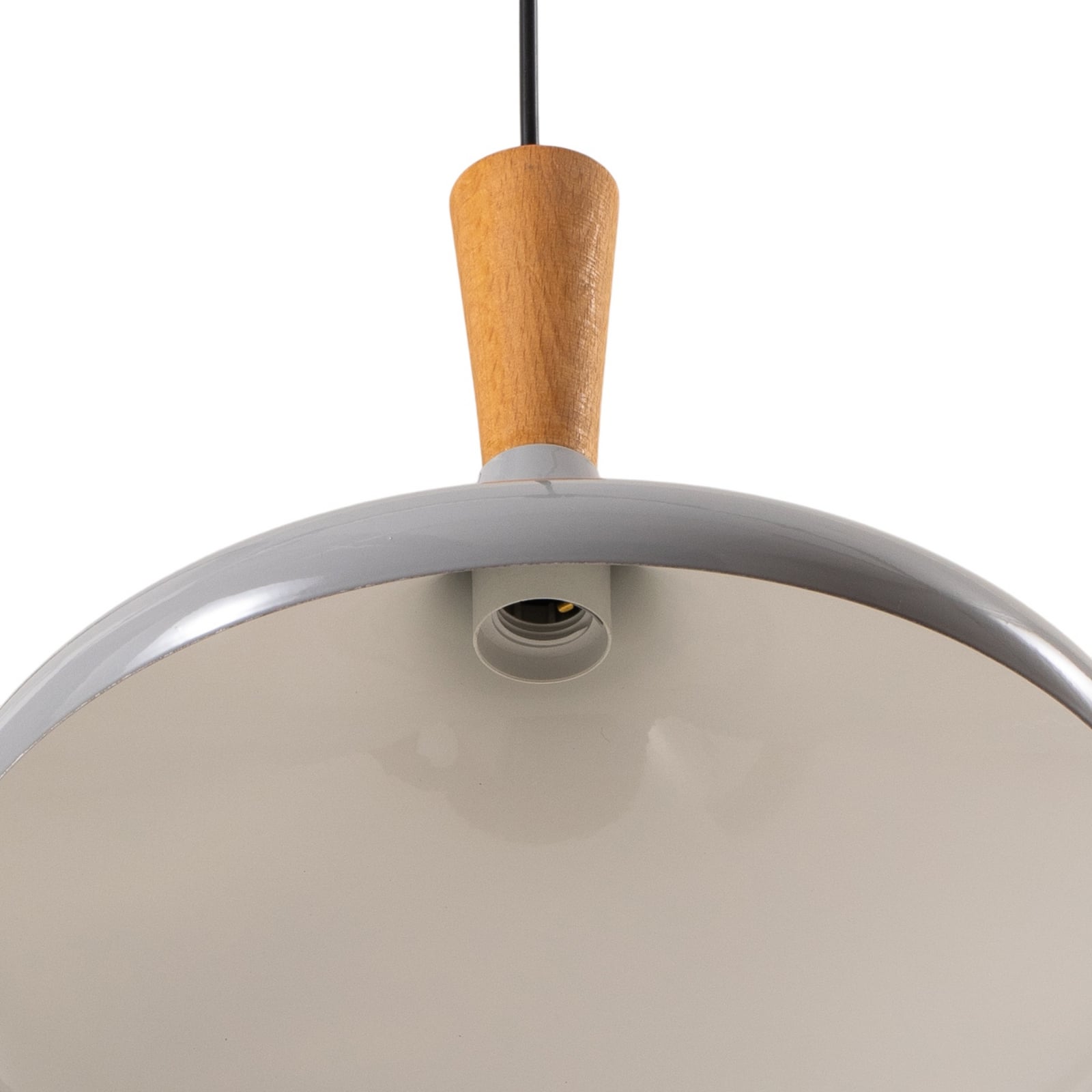 Lampă suspendată Chris, gri/alb, Ø 35 cm, metal