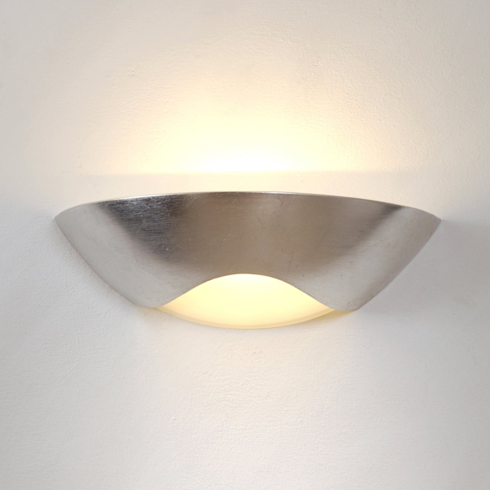 Noble wall lamp Matteo Curve, silver