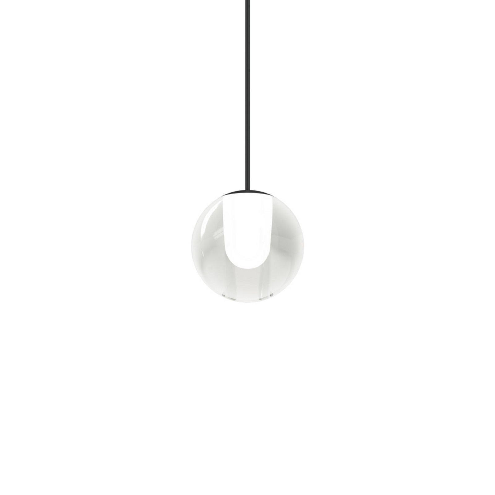Wever & Ducré Lighting WEVER & DUCRÉ Lampă suspendată LED Oplia 1.0 negru mat 2.700 K - Camera de zi / sufragerie - Modern - negru mat transparent - Sticlă