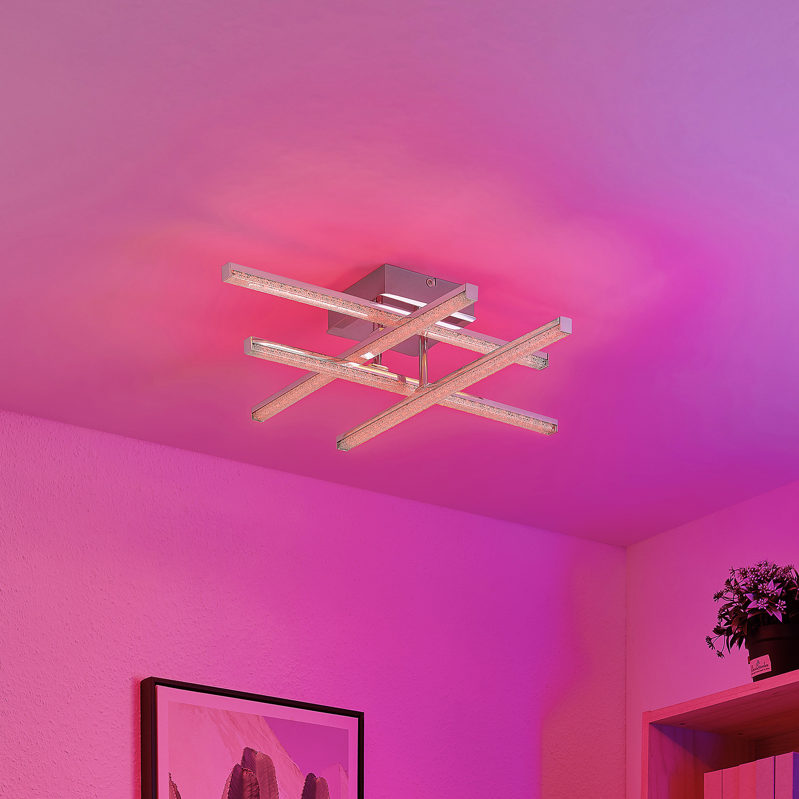 Lindby Yokabed LED-Deckenleuchte, RGB-Farbwechsel