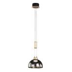 Hanglamp Avignon 1-lamp rookglas/zwart/goud
