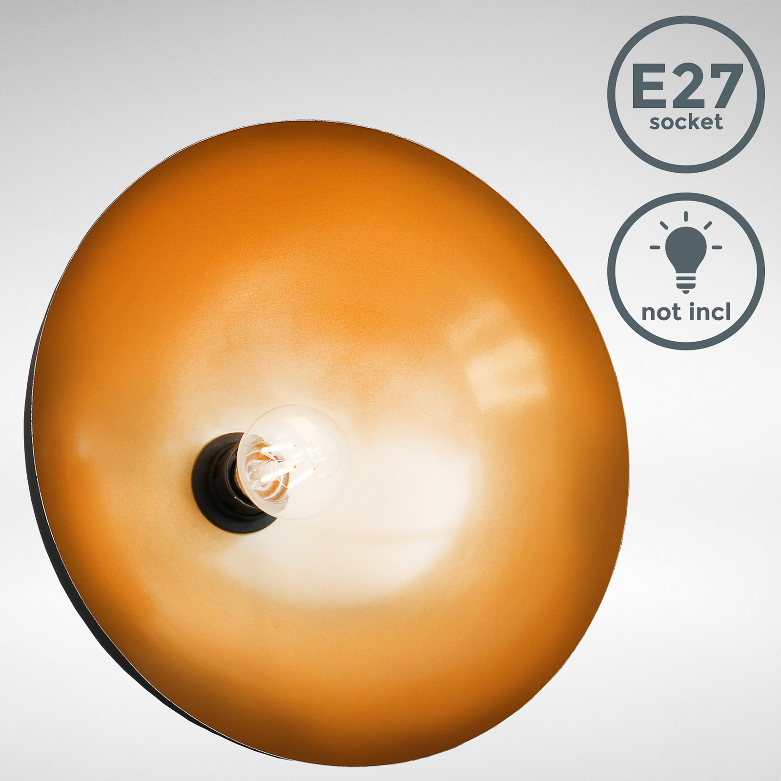 Hängelampe Goldi 2er-Set, schwarz/gold, Ø 30 cm, Metall, E27 Hängelampe Goldi 2er-Set, schwarz/gold, Ø 30 cm, Metall, E27