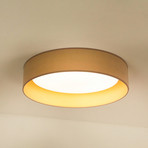 LED griestu gaisma Plafond, samts, smilškrāsas/zelta, audums, Ø 45 cm,3