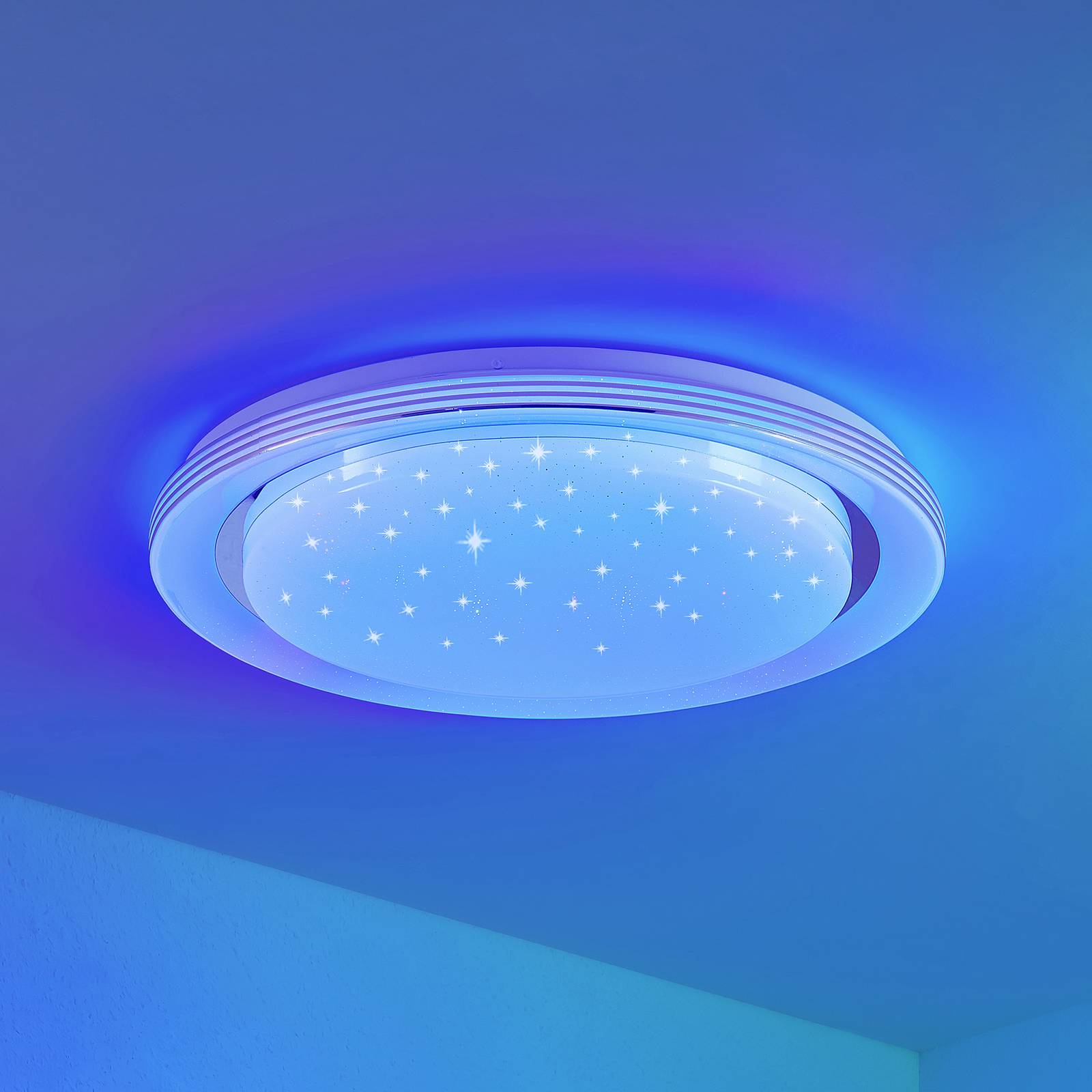Lindby Mizuni LED plafondlamp, RGBW, CCT, 48 cm