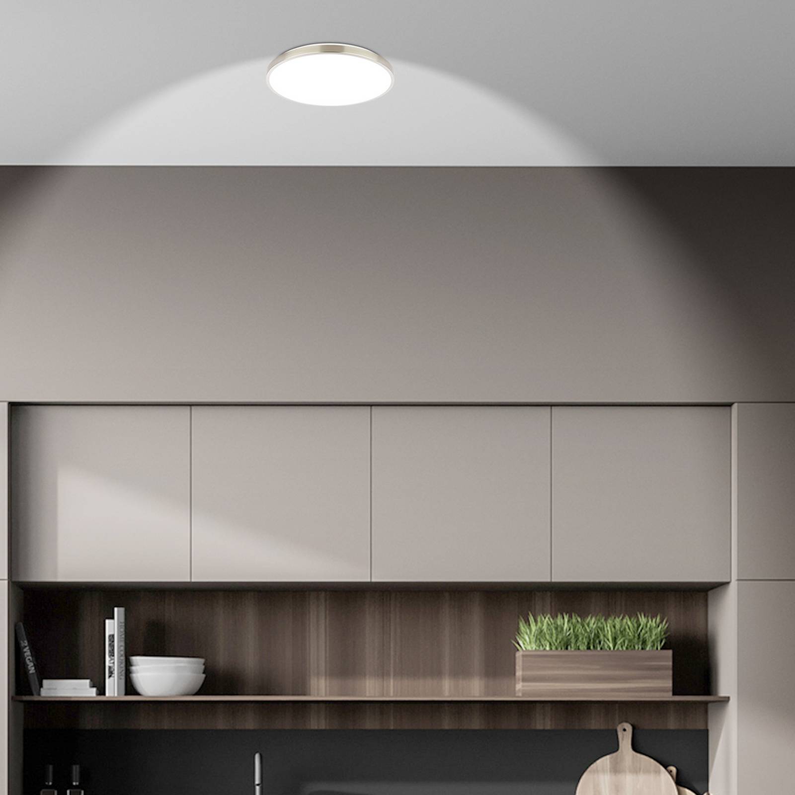 LED-Deckenleuchte Kaida nickel matt, Ø 30 cm, EEK A, 4.000 K günstig online kaufen