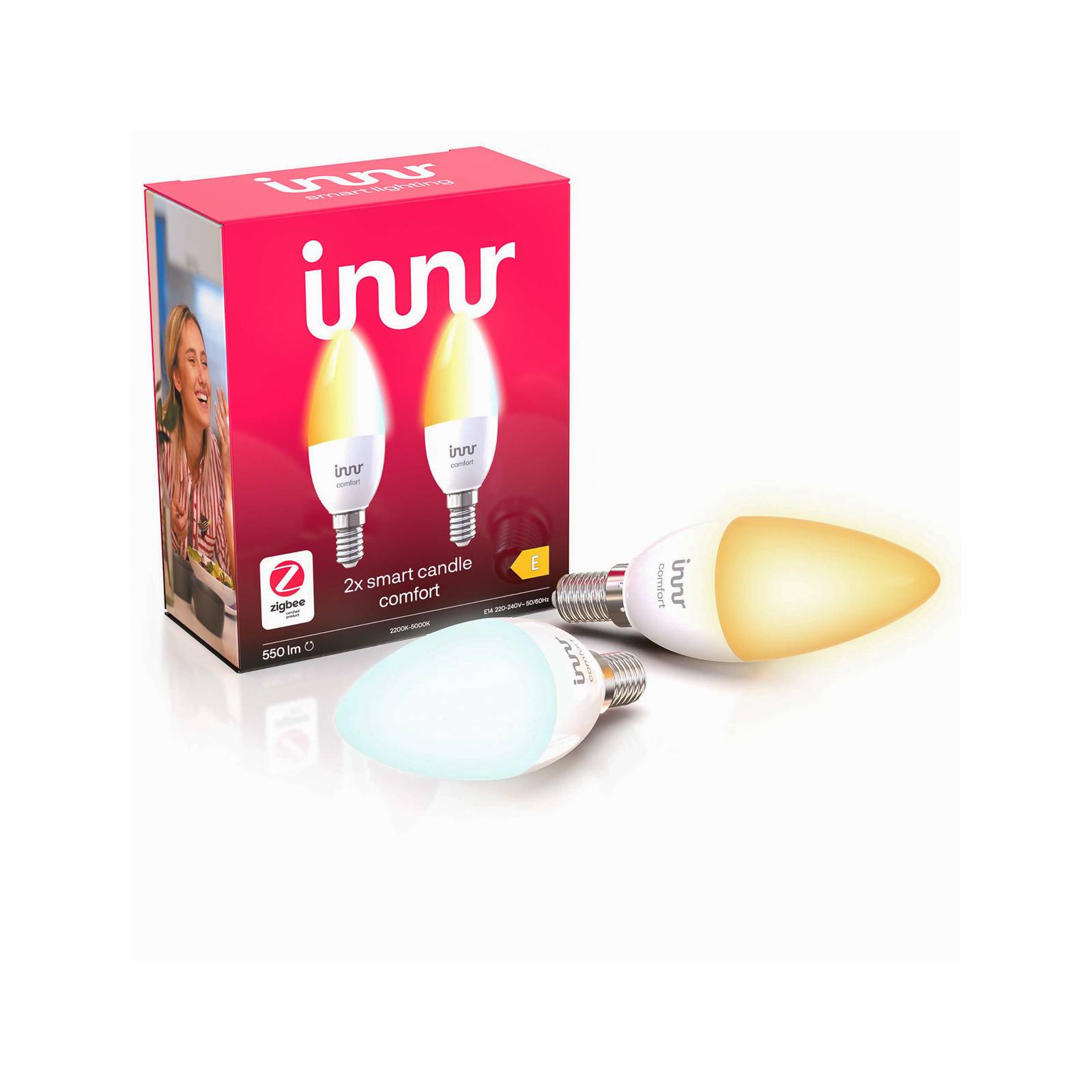 Image of Innr ampoule LED Smart Candle Comfort E14 4,8W, x2 8718781553326