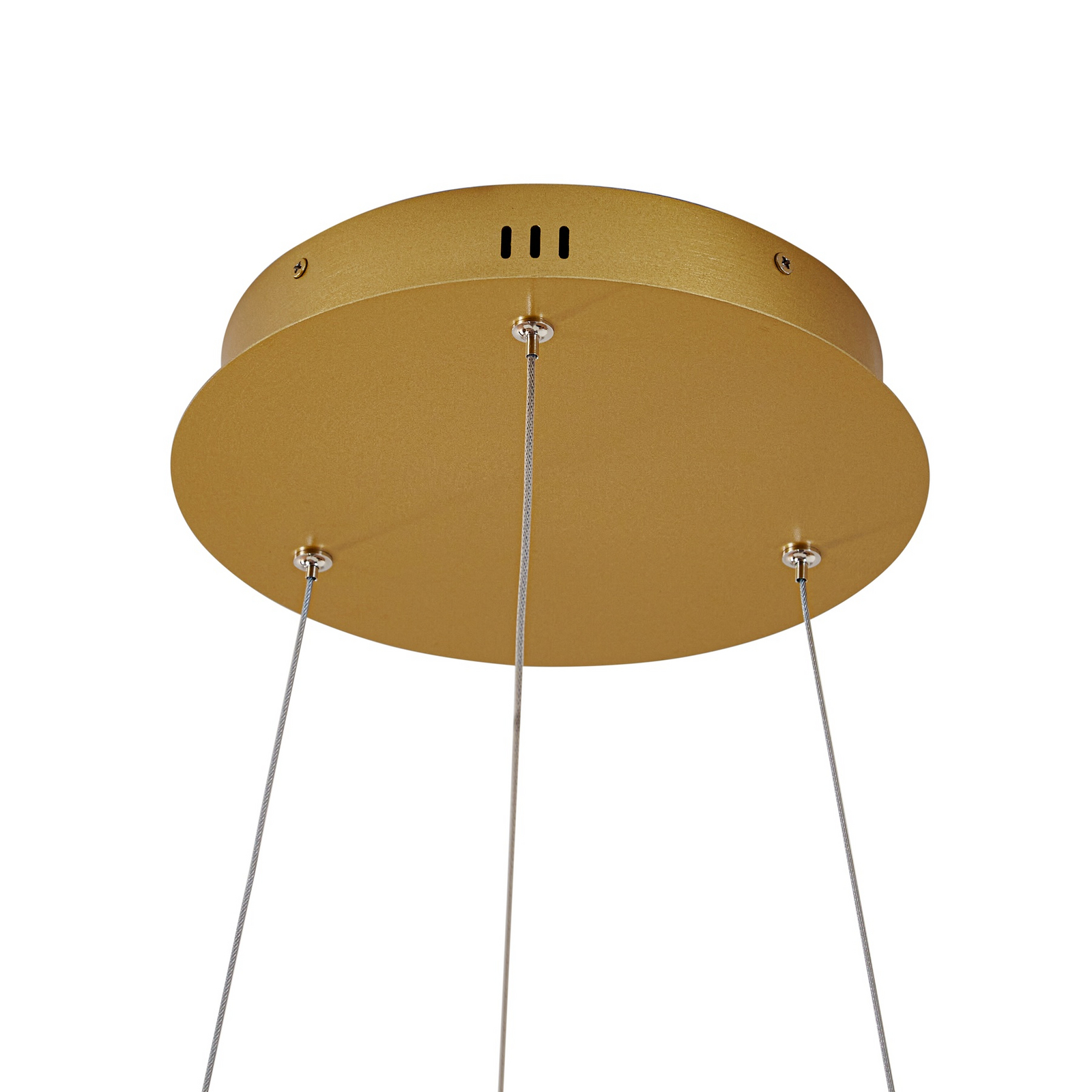 Lucande LED Pendant lamp Yonam, gold, Ø 60 cm