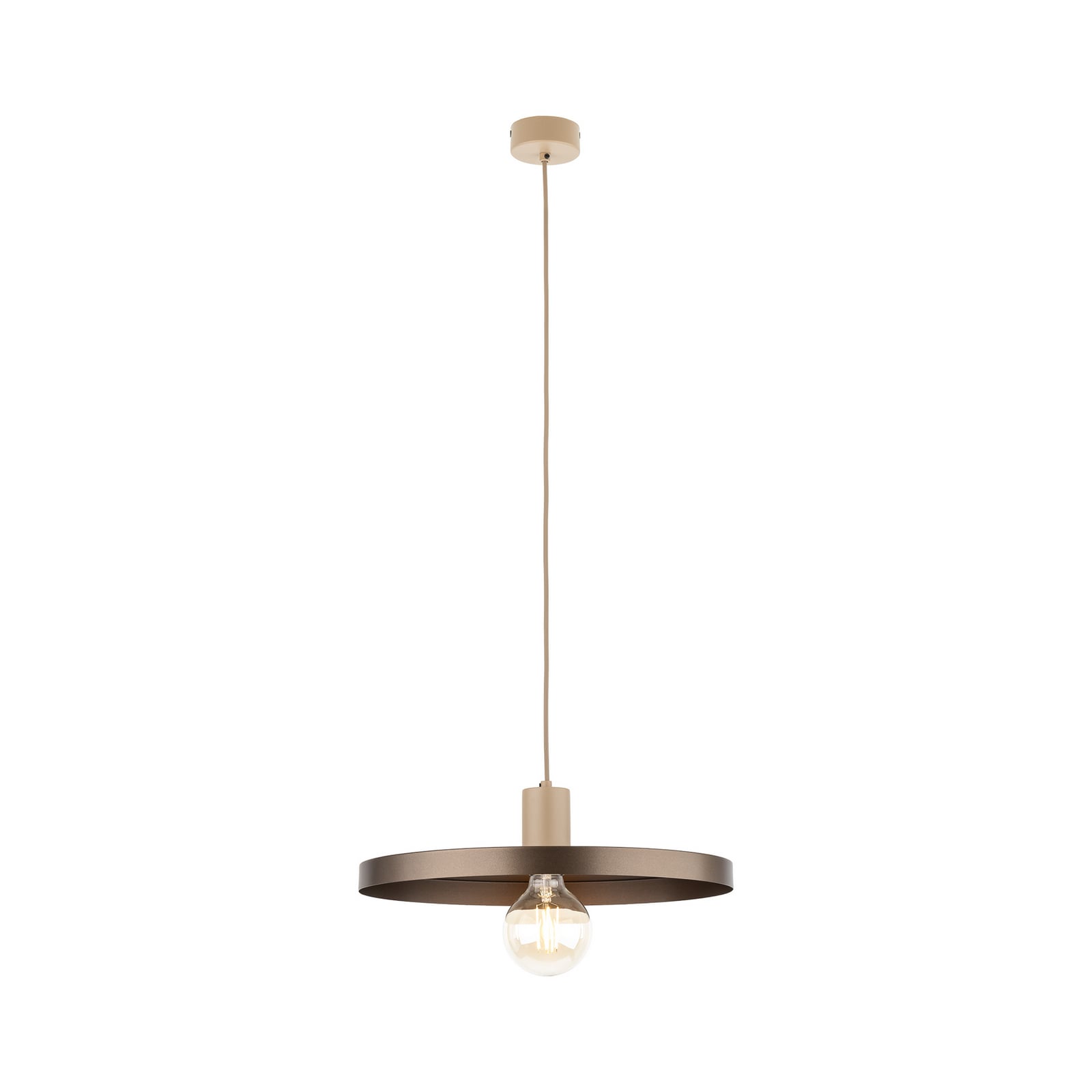 Suspension Sila, marron/sable, métal, Ø 45 cm, E27