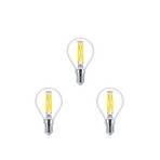 3-pack Bec LED 2,5W Sticlă Coroană (340lm) Reglabil E14 - Philips