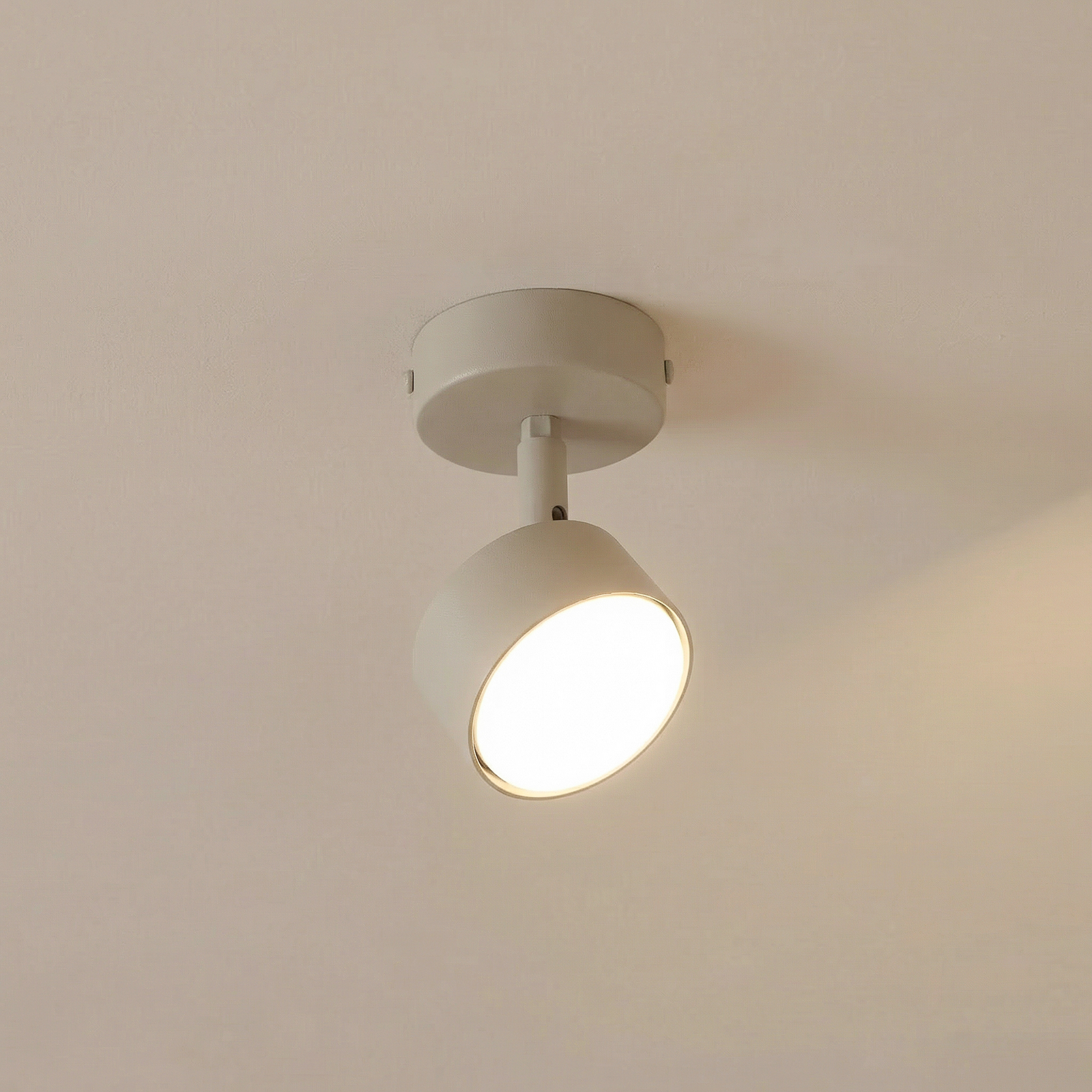 Faretto da soffitto Nemo, a 1 luce, grigio-beige, orientabile, GX53