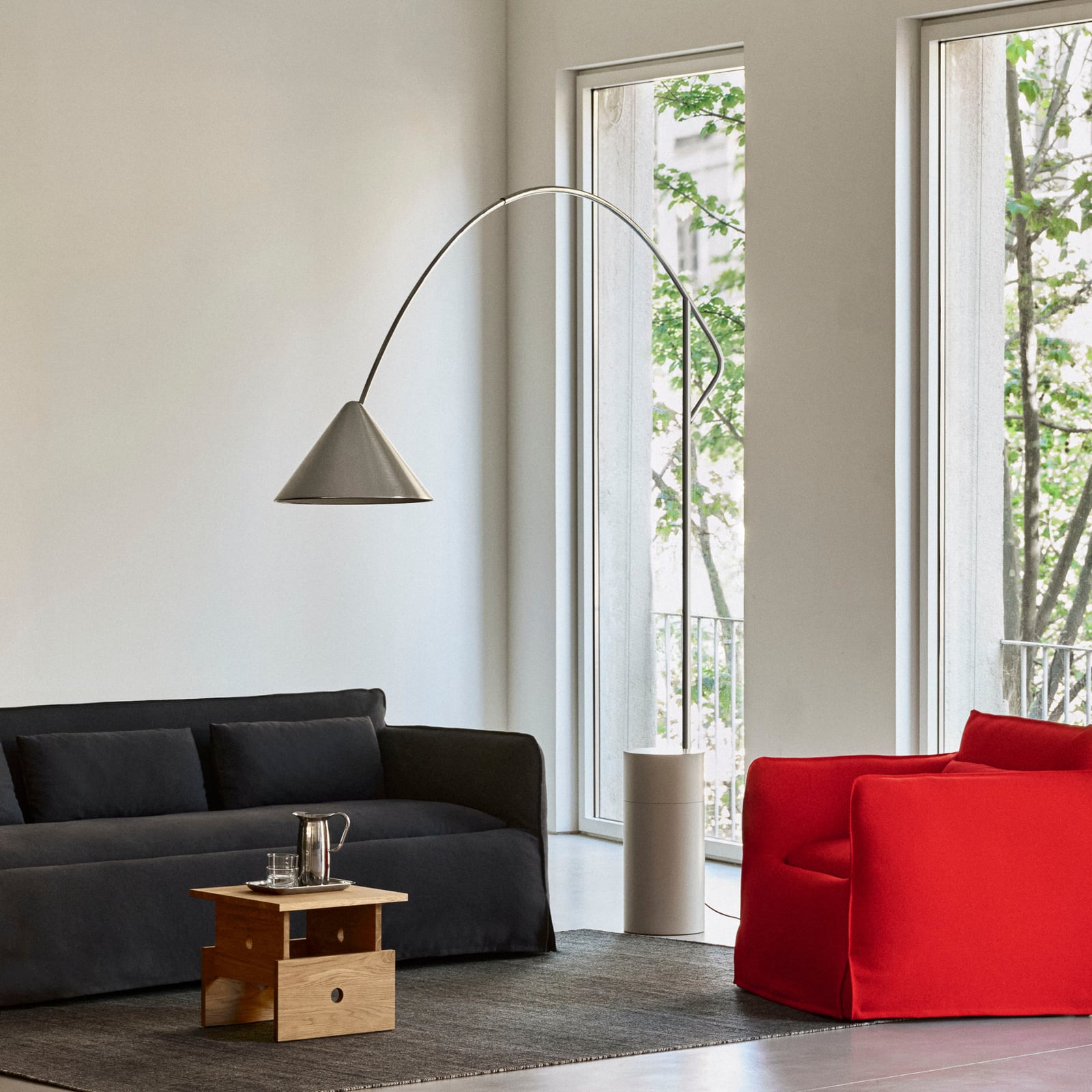 Lampa podłogowa HAY Compass, aluminium, wysokość 217 cm, E27