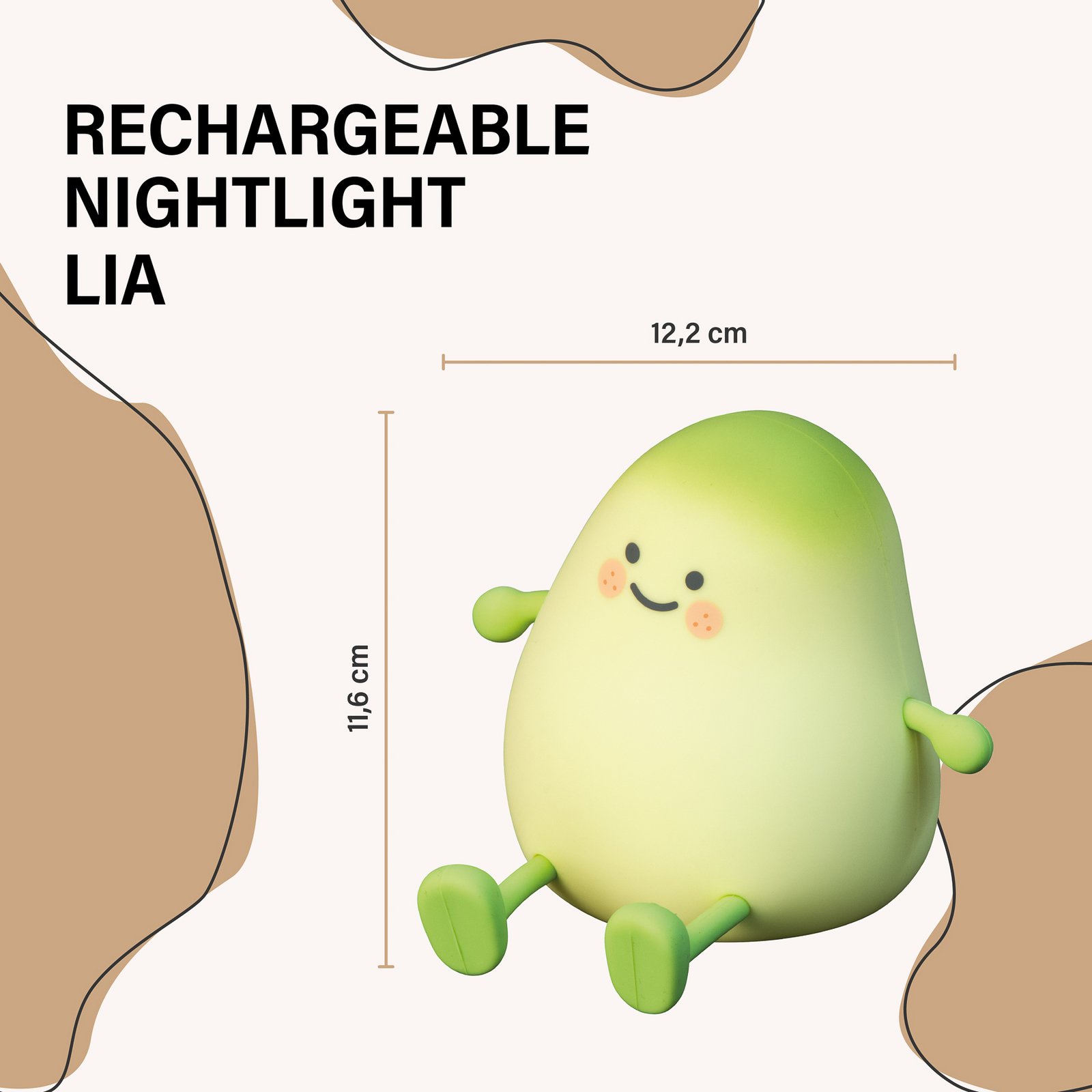 Lampe de chevet LED à accu Mango, blanc, minuterie, intensité variable