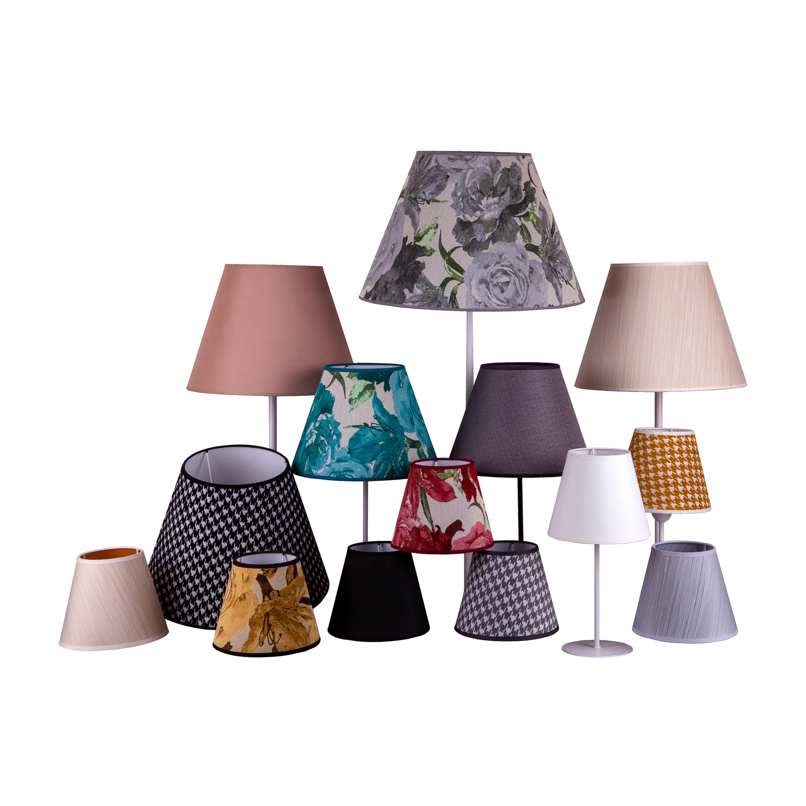 Sofia lampshade 15.5 cm houndstooth pattern yellow