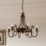 Castle chandelier dark hand-patinated 6-bulb