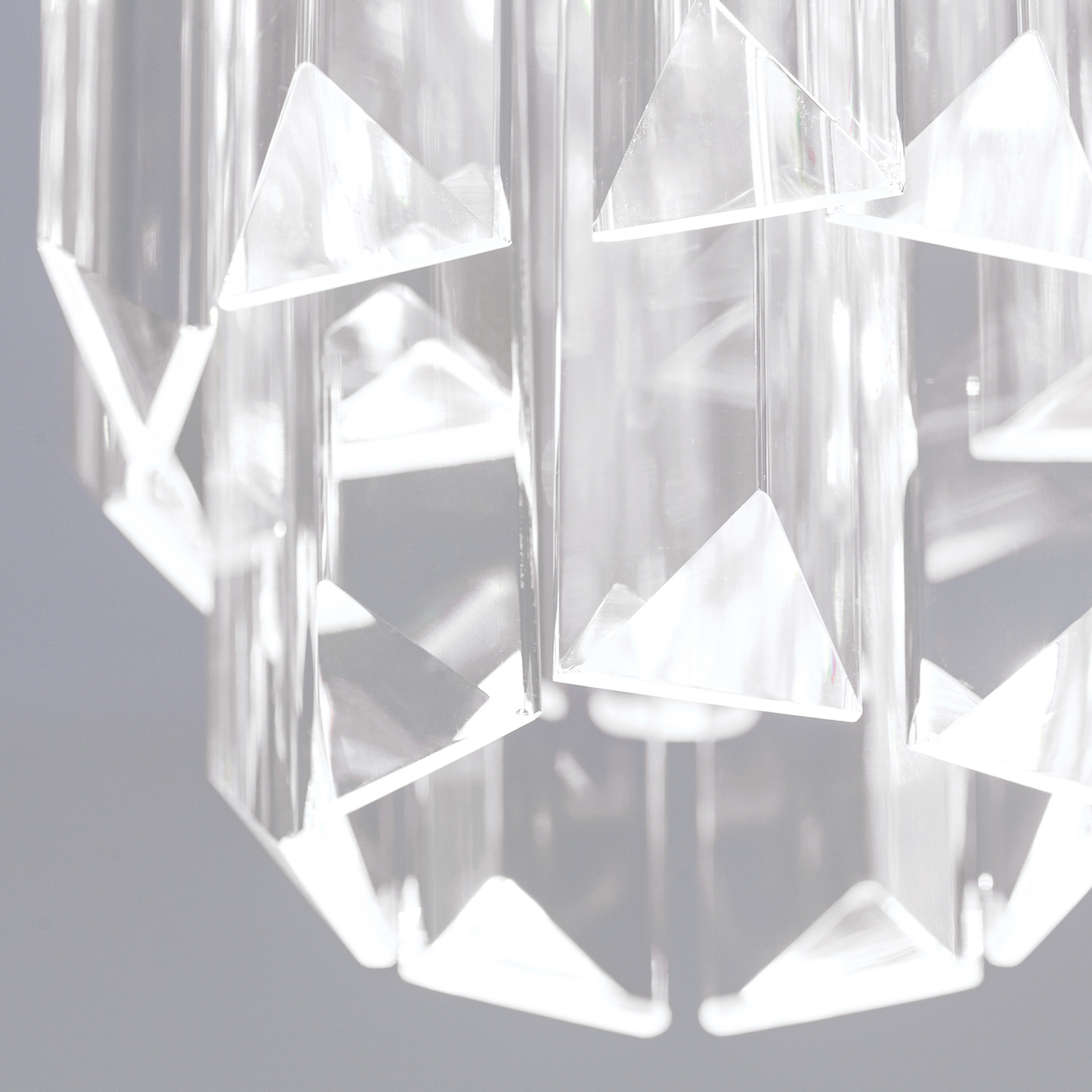 Prism LED-loftlampe, krystalglas, Ø 10 cm, krom