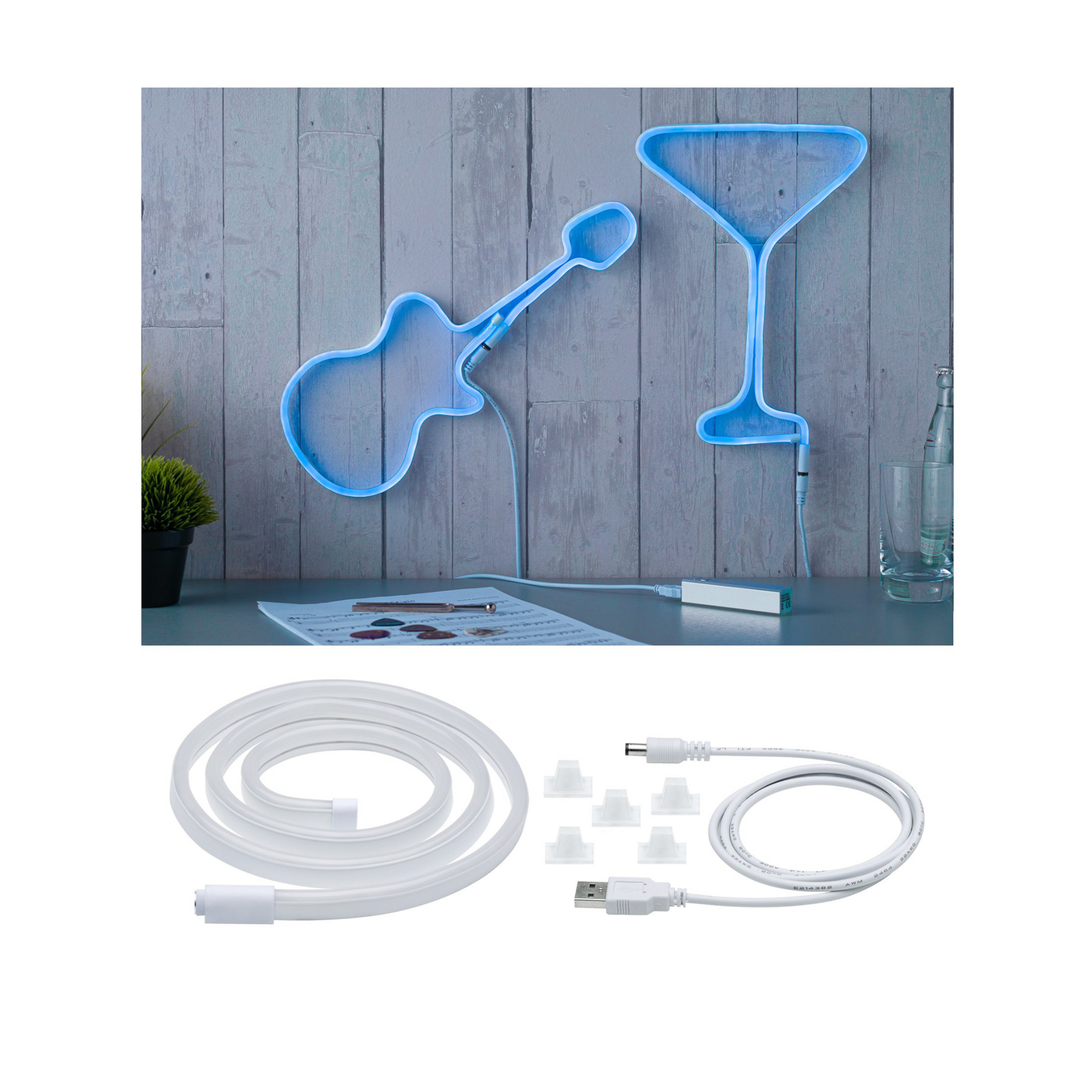 Paulmann LED trak Neon Colorflex USB 1m modra