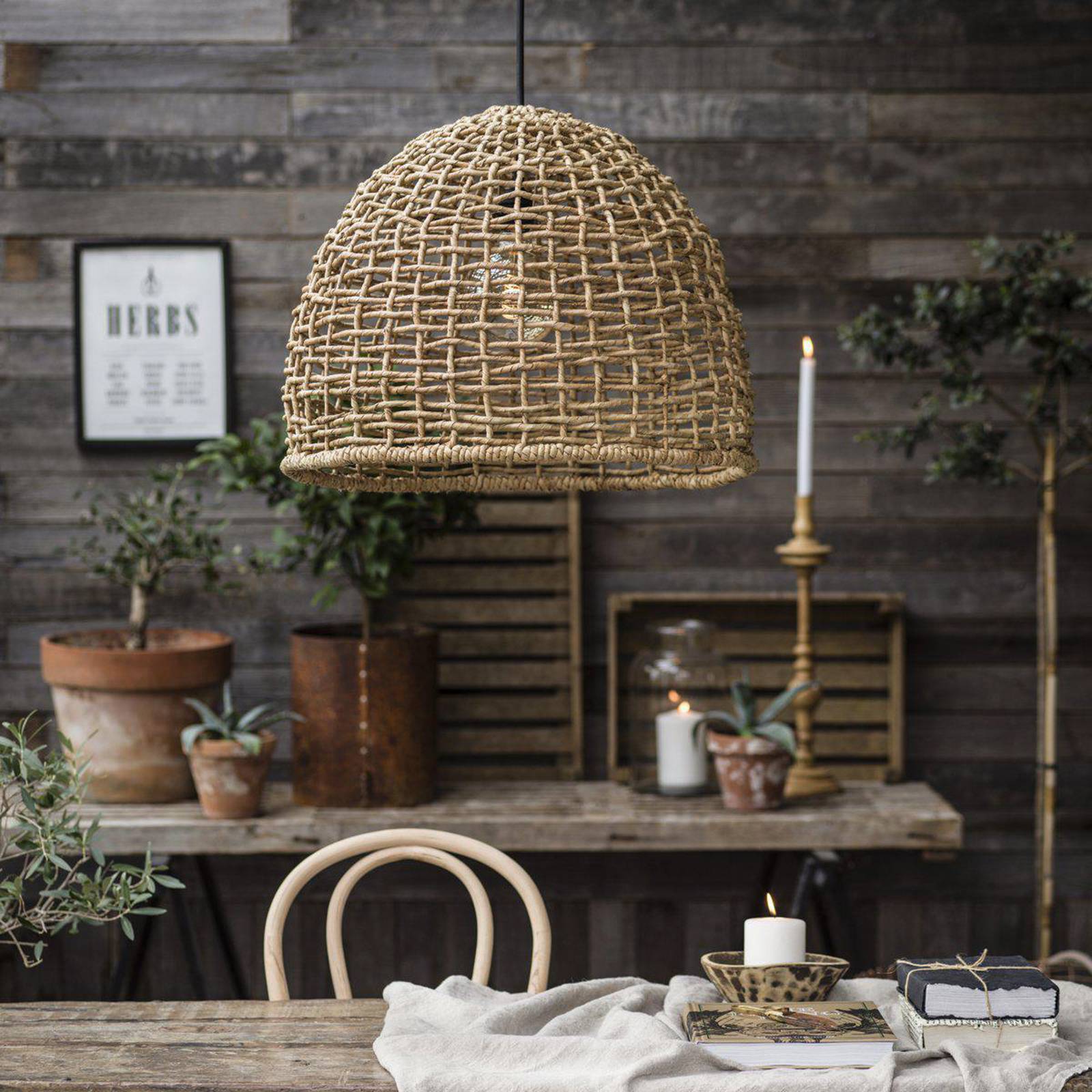 PR Home Buiten hanglamp Cebu, Lampakanay, Ø 57 cm, stekker, IP44
