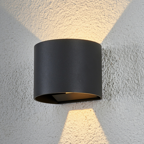 Halbrunde LED-Außenwandleuchte Ella
