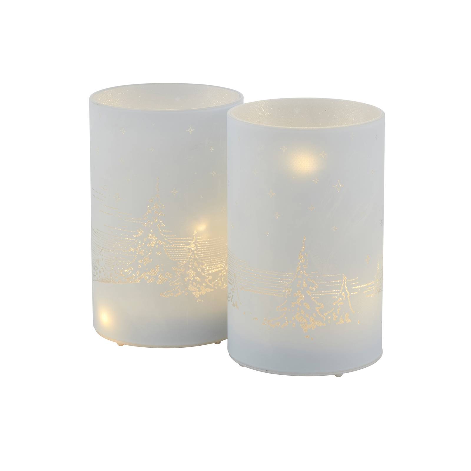 Sirius Ava LED decorative candle 2-set 12cm forest motif - White