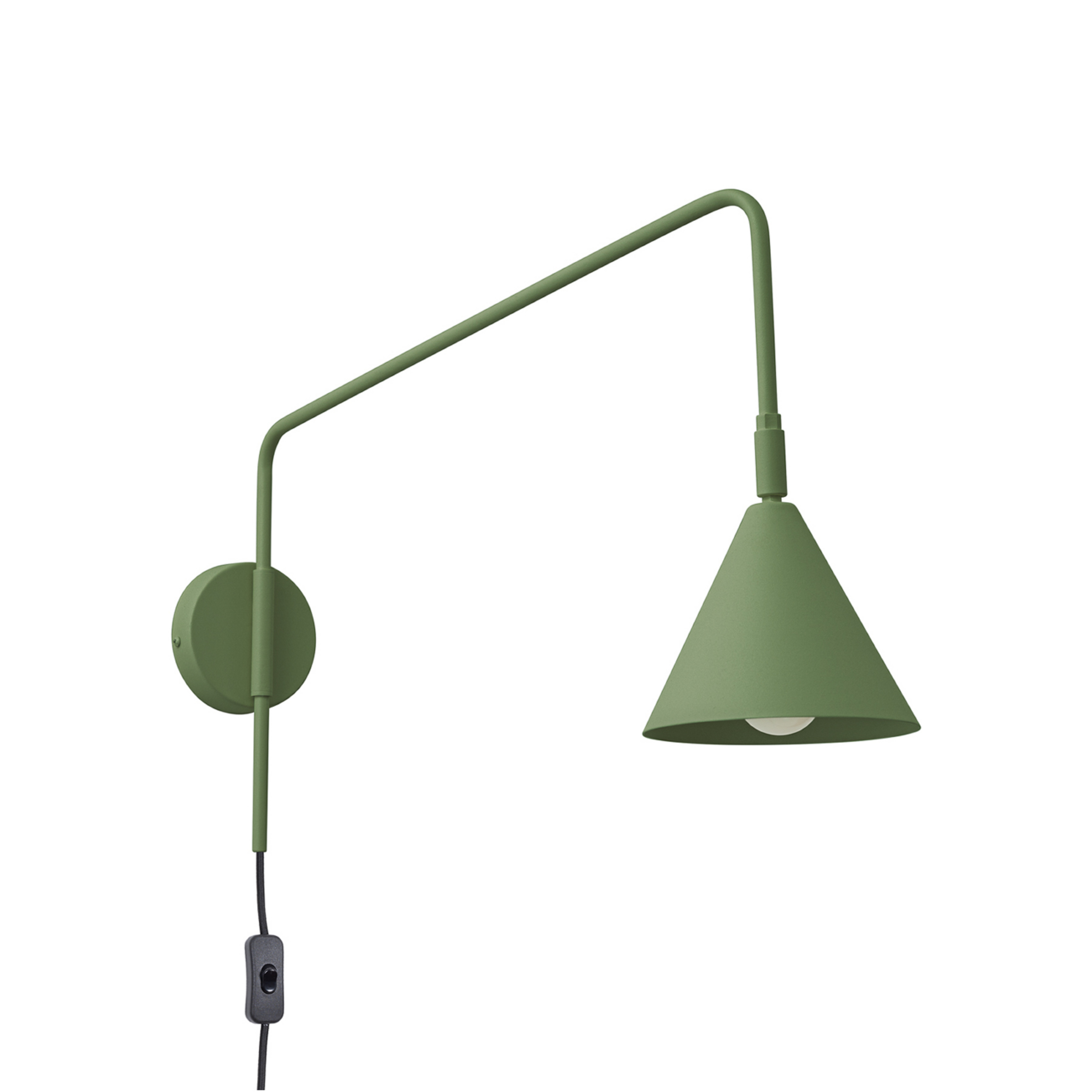 Applique murale LYS, vert olive, Ø 14 cm, douille métallique E14 - SOLLUX