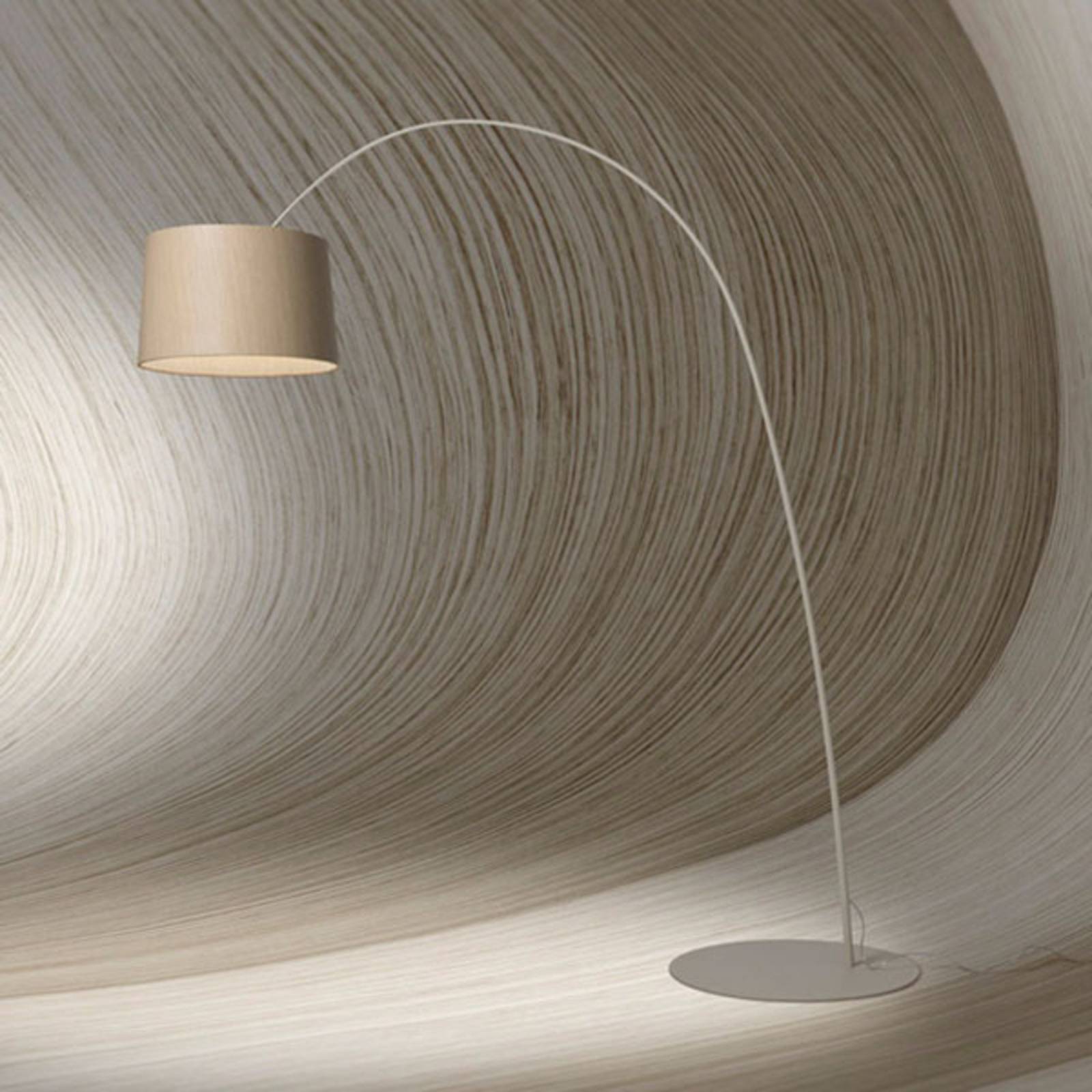 Foscarini Twiggi Wood lampa stojąca LED szary beż