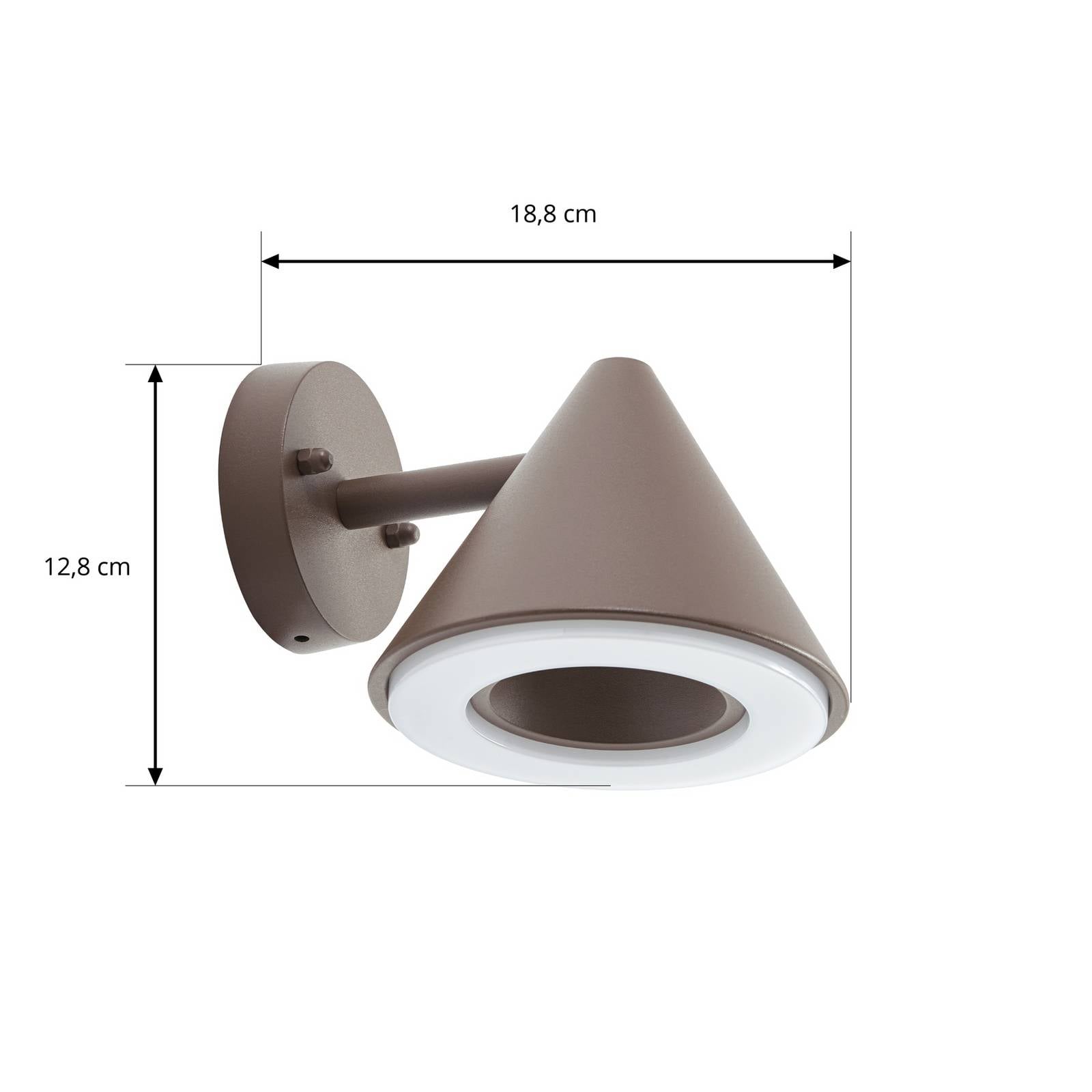 Kinkiet zewnętrzny LED Lindby Soran, brązowy, metalowy, IP44