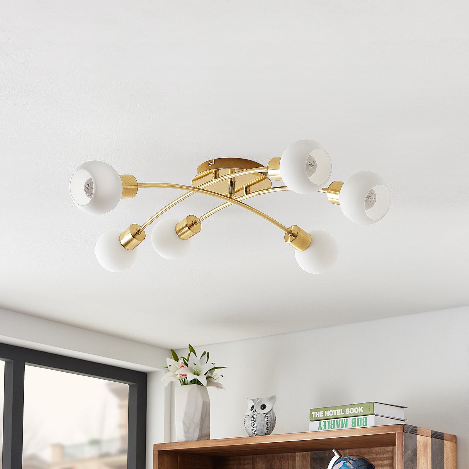 Agmar 6 Stropna lampa Mesing - Lindby