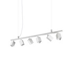 Lampada a sospensione IDEAL LUX Dynamite Square, bianca, a 6 luci