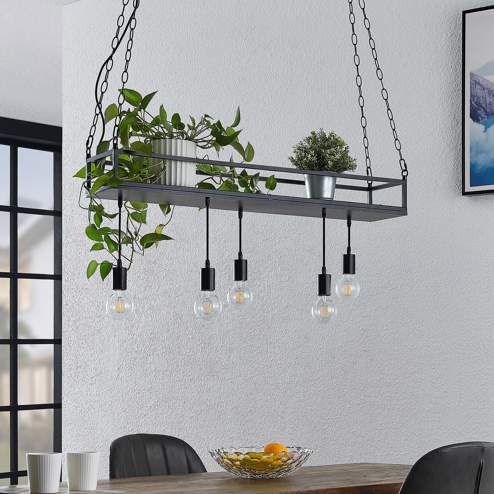 Kirista 5 Candeeiro Suspenso Black - Lindby