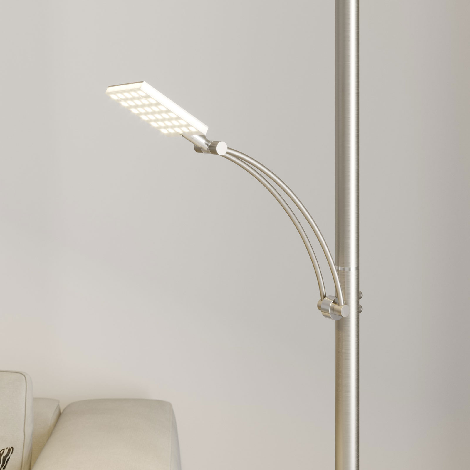 Lucande LED-uplight Parthena, nikkel