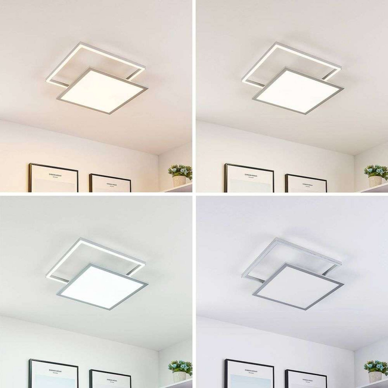 Senan LED Square Stropné Lampa CCT Silver - Lucande