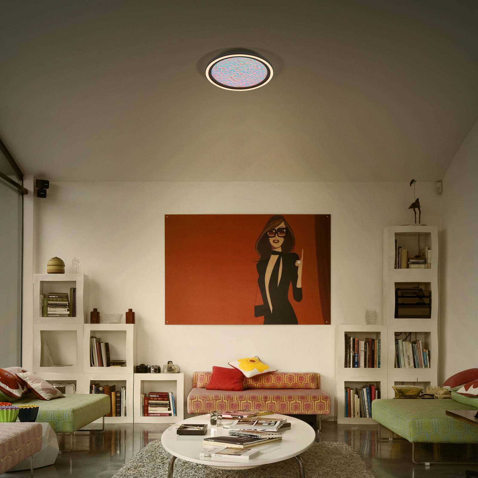 Lampa sufitowa LED OSRAM Orbis Iridy, czarna, Ø 30 cm, Click-CCT