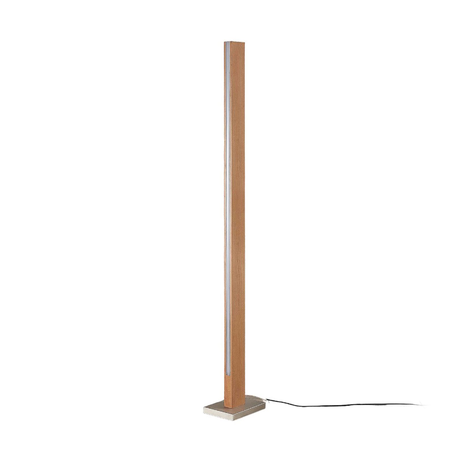 Lámpara de suelo LED Tamlin de madera, color haya