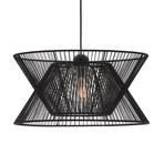 Argela hanging light with dual lampshade, black