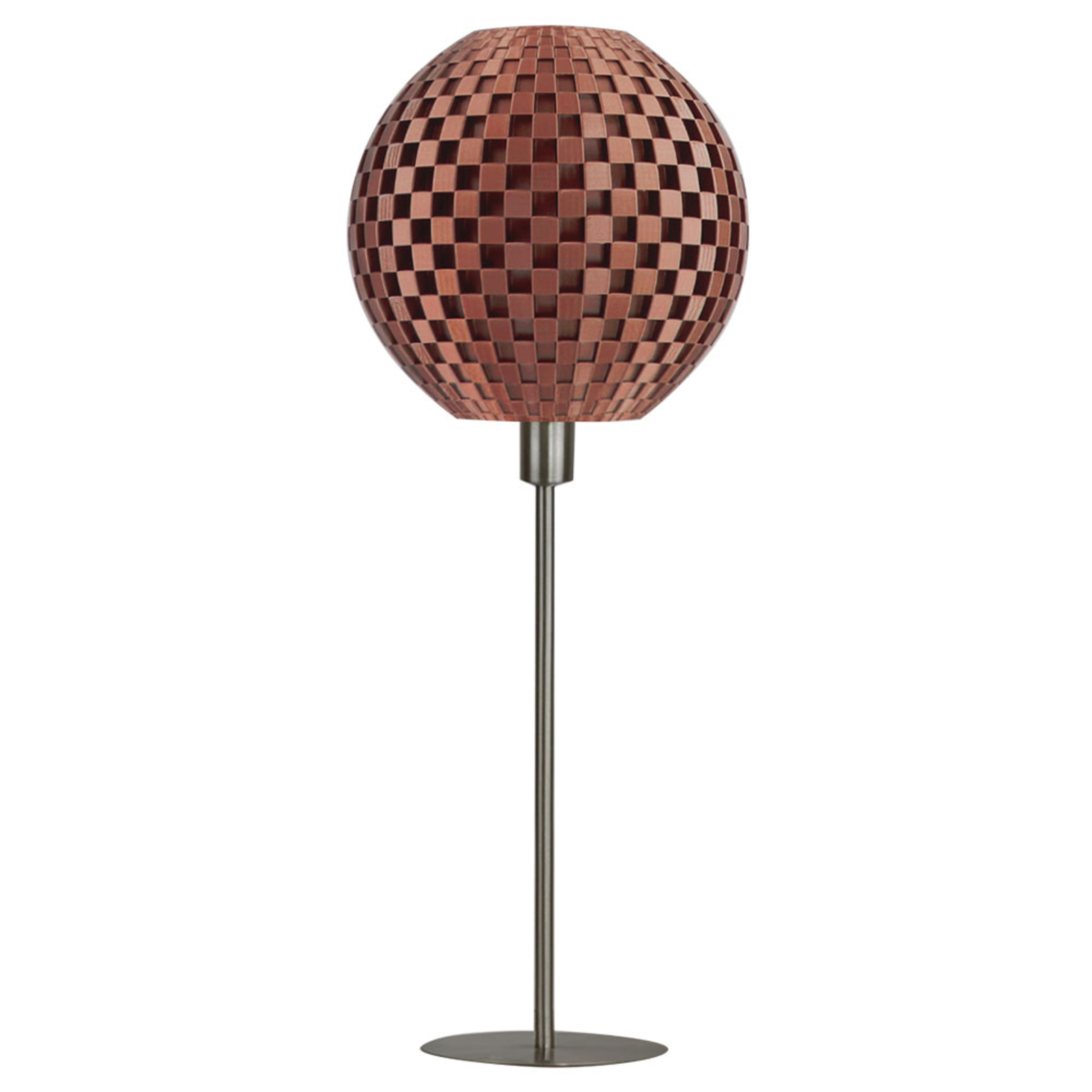 Candeeiro de mesa em vime com globo e base, cobre