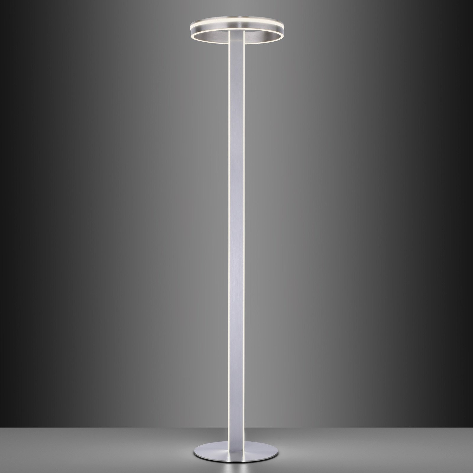 Paul Neuhaus Q-Vito lámpara pie LED, recta, anillo