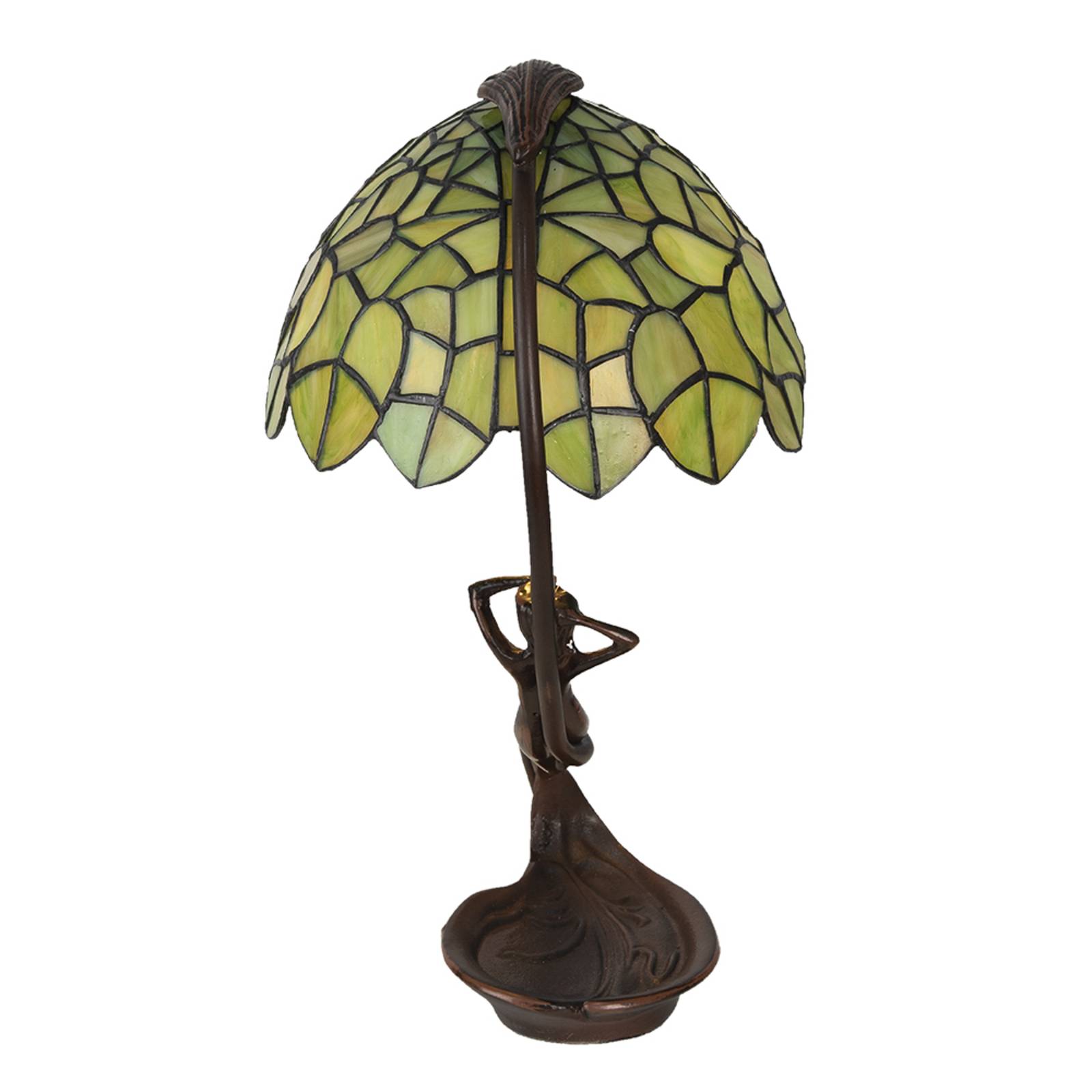 Clayre&eef asztali lámpa 5ll-6098 tiffany stílusban, zöld