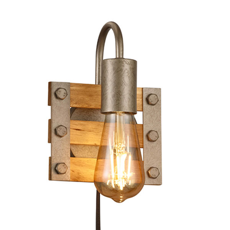 Wandleuchte Khan, Vintage, Kabel + Stecker, 1-flg.