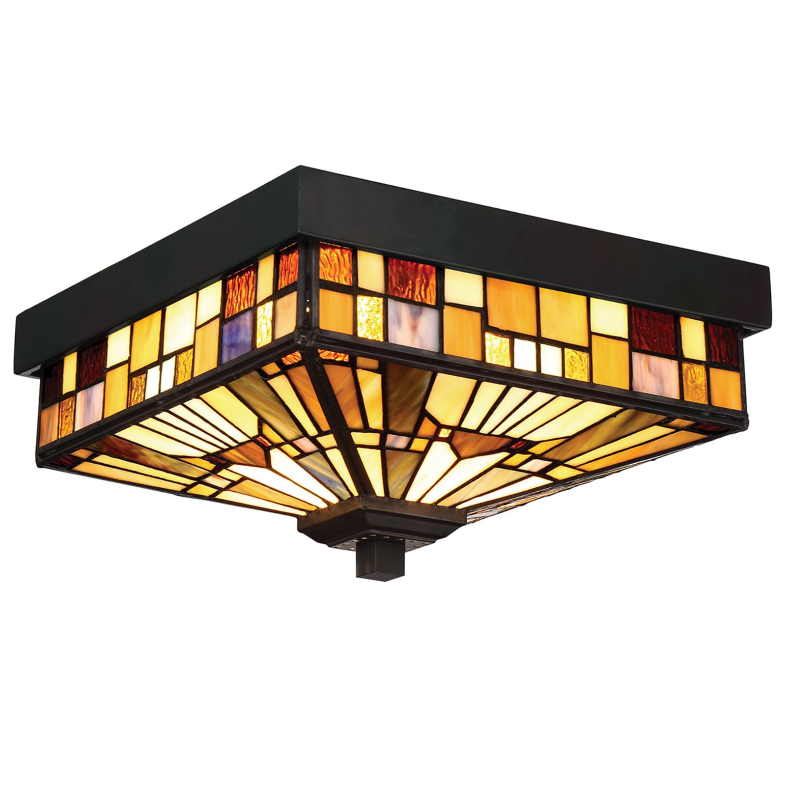 Inglenook udendørs loftlampe, farvet glas, 26 cm, IP44 – QUOIZEL Inglenook udendørs loftlampe, farvet glas, 26 cm, IP44 – QUOIZEL