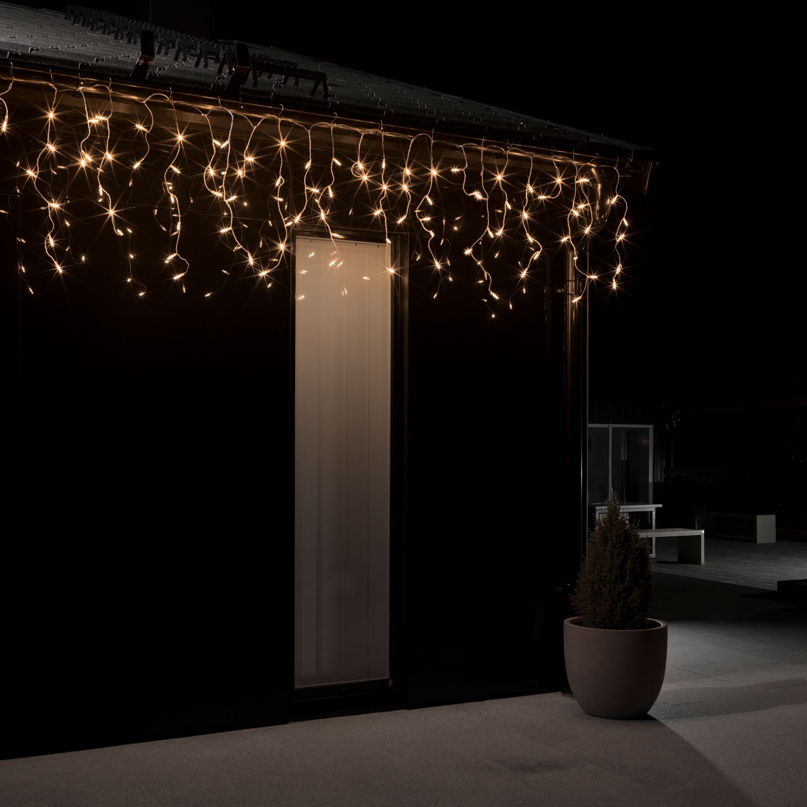 LED-draperi isregn för utomhusbruk, 96 lampor