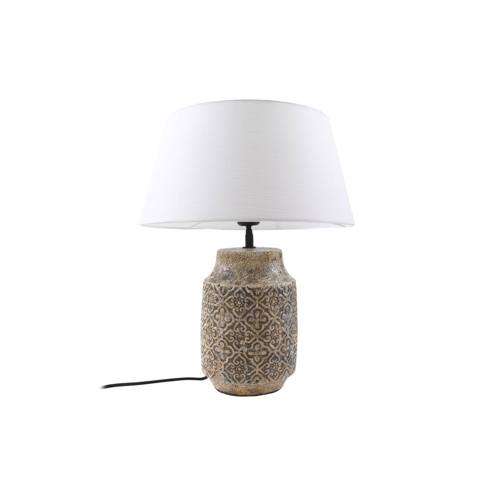 Lindby Tischleuchte Aelith, Ø 40 cm, braun, Keramik, E27