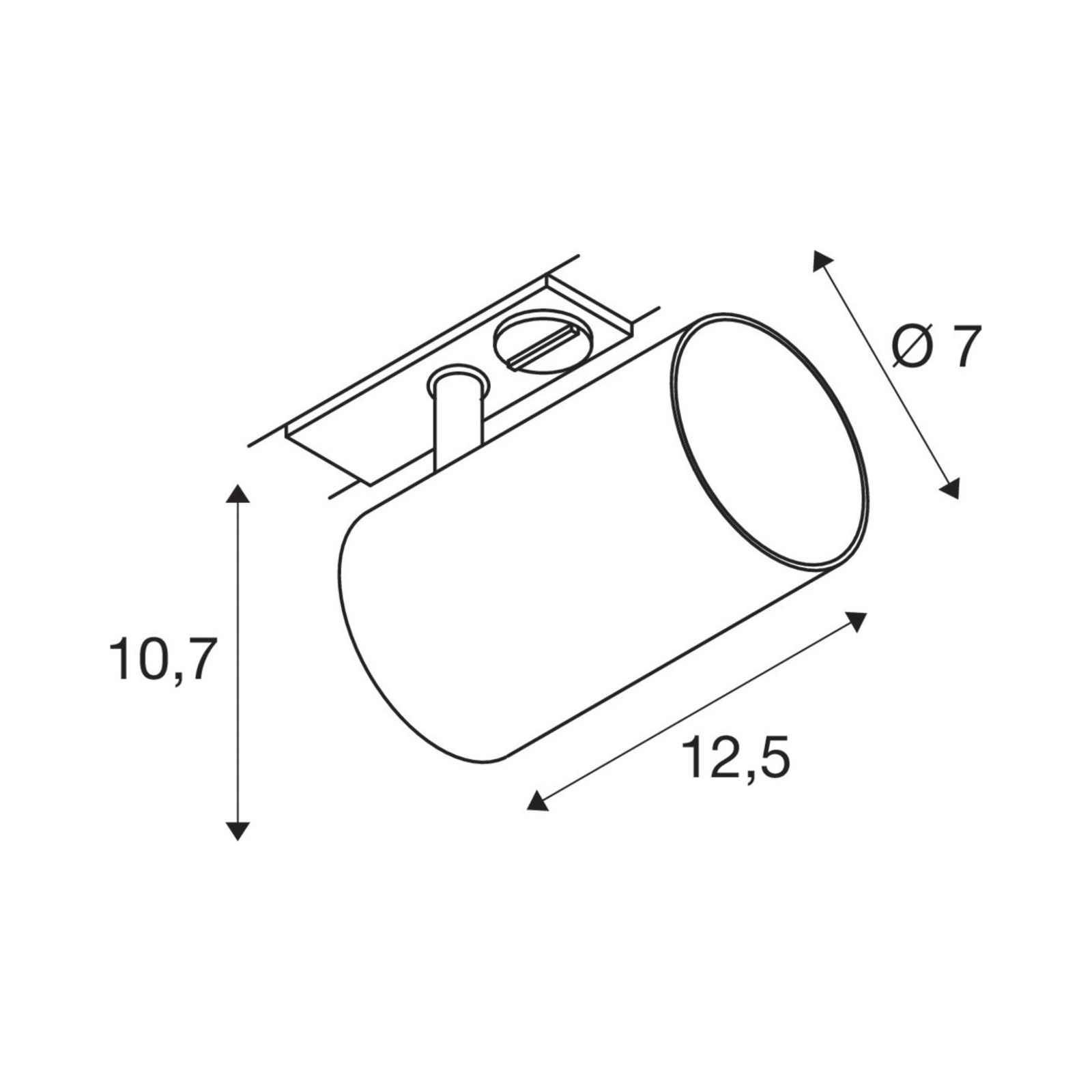 SLV Faretto A Binario ASTO TUBE, GU10, Max 10W, Colore Bianco, Girevole 350° E Orientabile 90°, Per Sistemi Alta Tensione